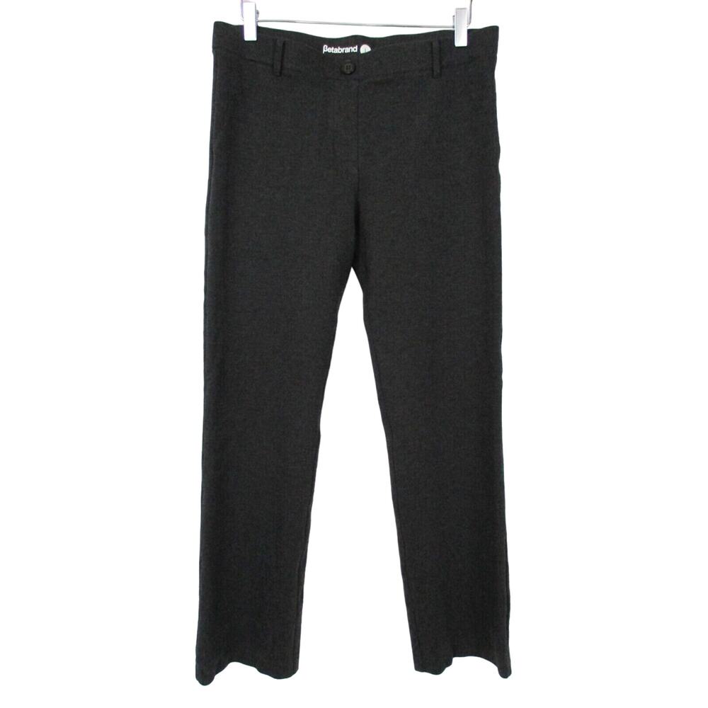Betabrand Womens Dress Yoga Pants Size Large 33x28 Heathered Gray Straight Leg